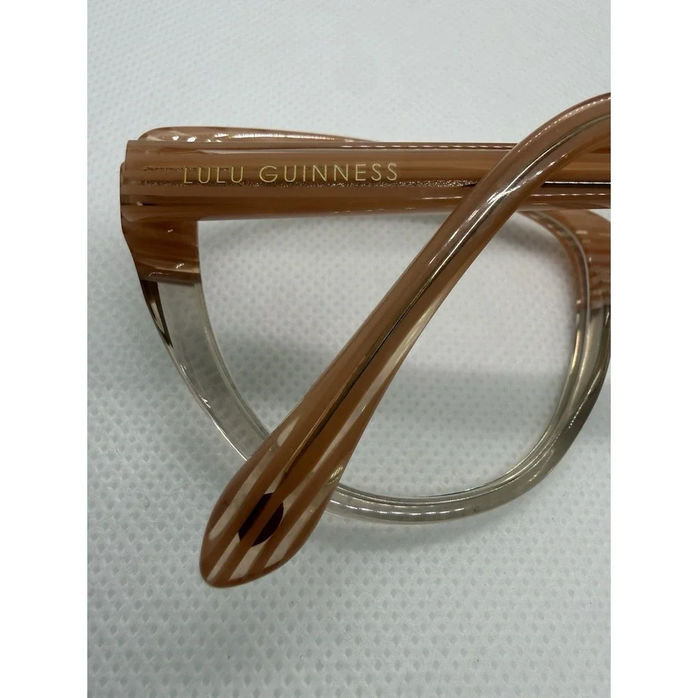 Lulu Guinness Pink Cat Eye Eyeglass Frames Only Womens Designer Retro Clear